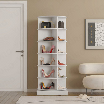 6-Layer Rotating Shoe Cabinet for Entryway - Standard
