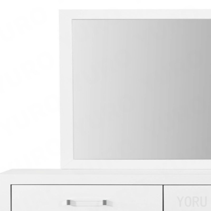 Miroir blanc, H 39,57 po x l 39,56 po, Bois massif et panneau de fibres à densité moyen, Rectangulaire