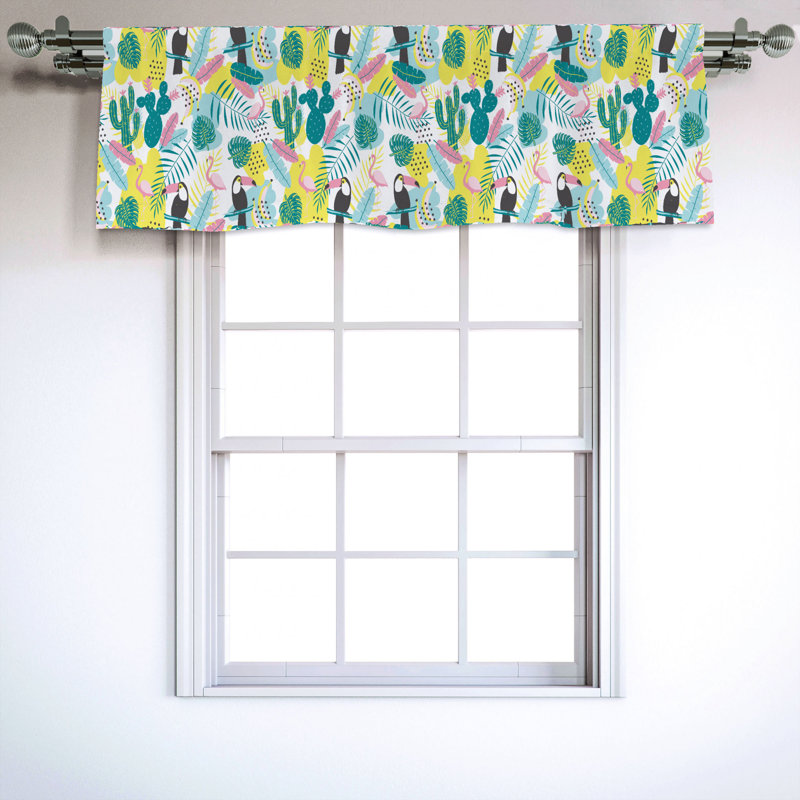 Sateen Floral Ruffled Window Valance