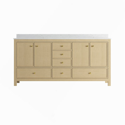 Meuble-lavabo double 72 po en chêne