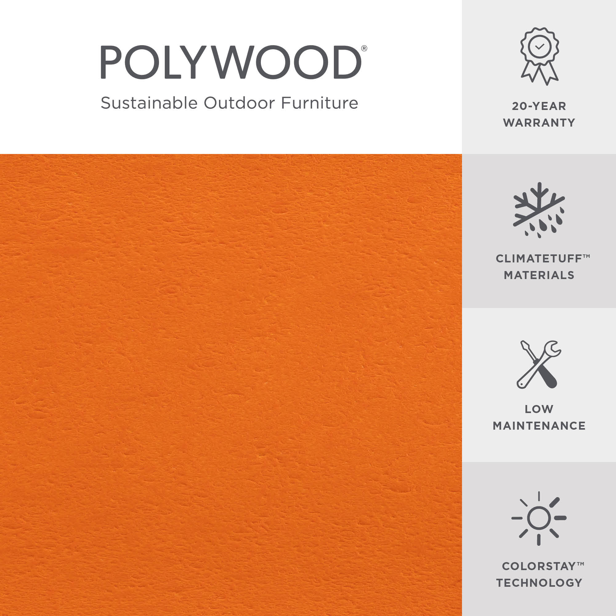 POLYWOOD x AllModern Plastic Adirondack Chairs, Tangerine