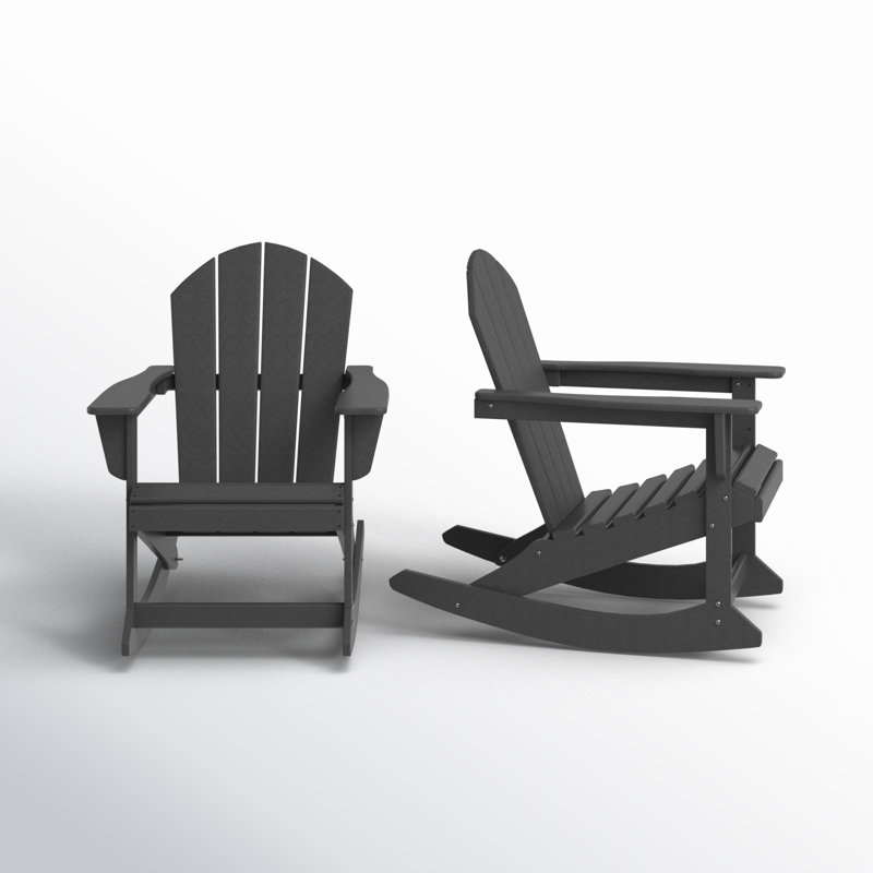 Laguna Rocking Outdoor Adirondack Chair, Gray