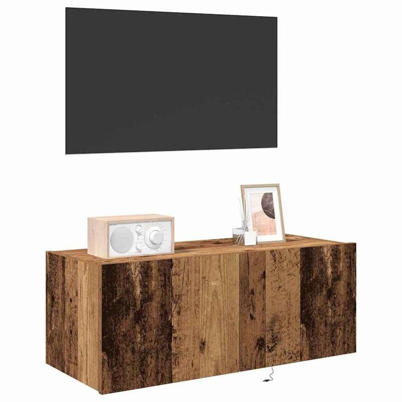 TV Wall Cabinet 80 X 35 X 31 Cm Engineered Wood, Old Wood