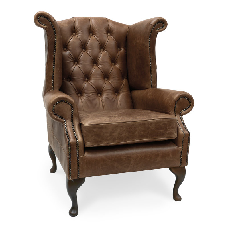 Picabo Upholstered Wingback Chair, Brown