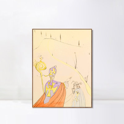 Impression sur toile encadrée, série # 101, par Salvador Dali, art mural pour le salon, décorations de bureau à domicile (cadre en bois de couleur mince, 18 po x 24 po)