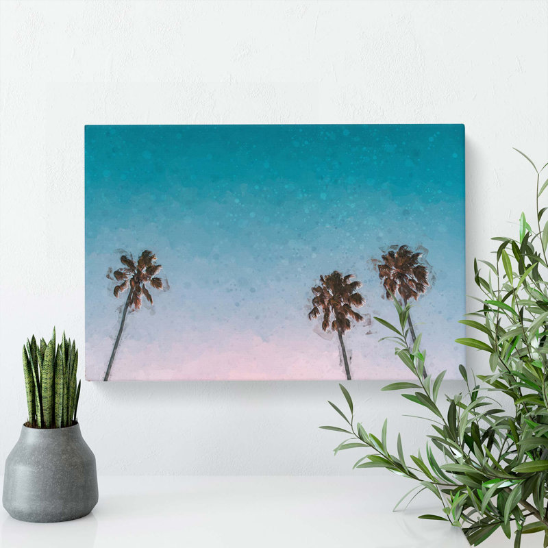 Palm Trees In Sydney Australia In Abstract - Wrapped Canvas, 50cm H x 76cm W x 3cm D