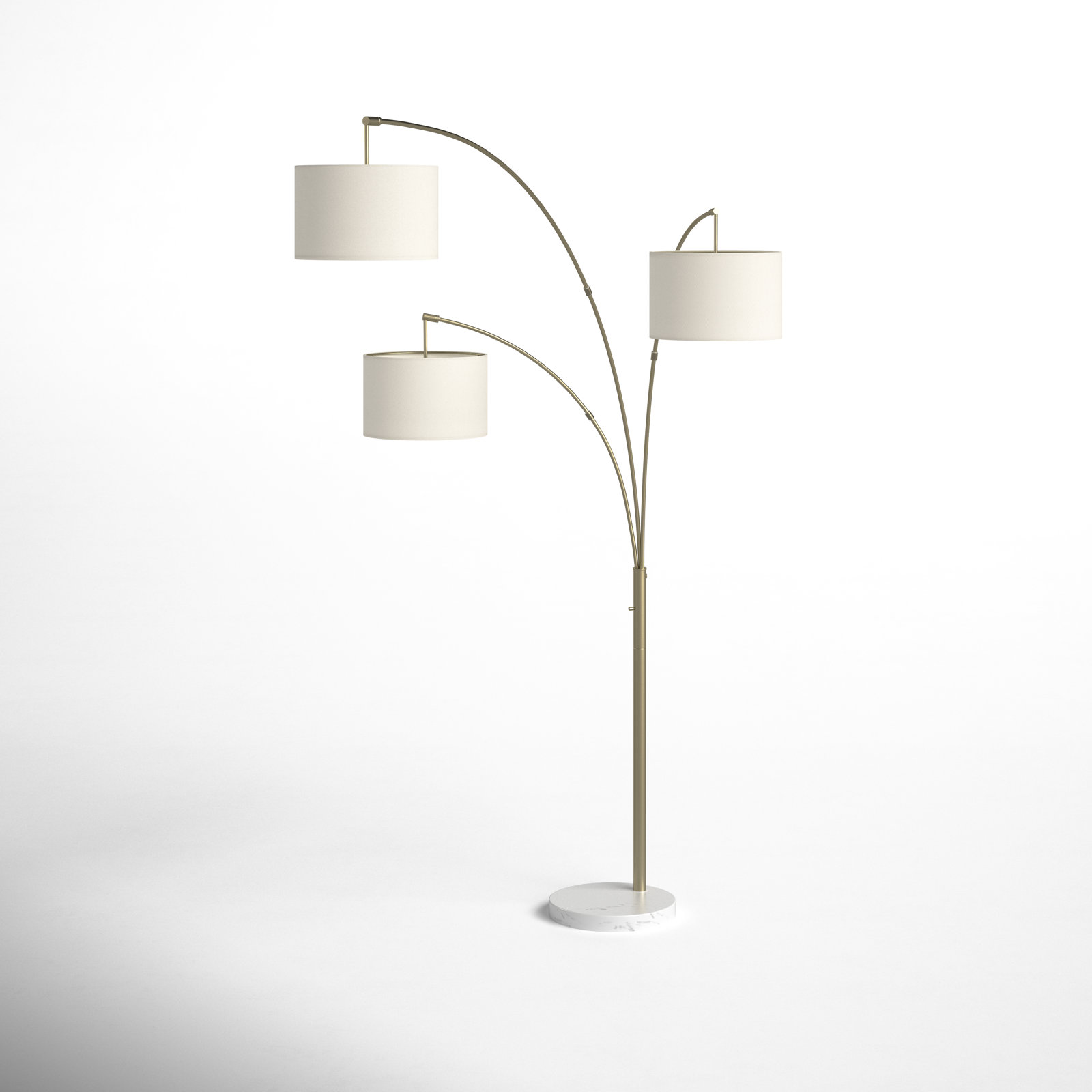 Felice 74'' Floor Lamp, Off White, Antique Brass