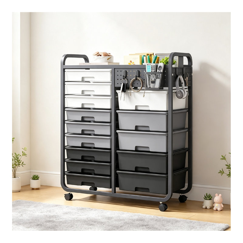 14 Drawer Storage Drawer, Grey