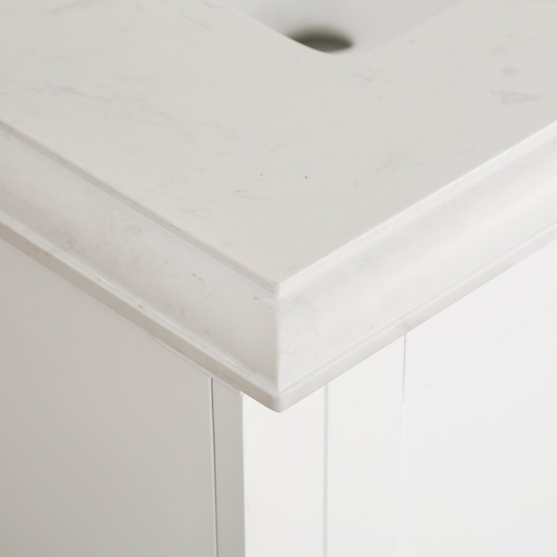 72'' White Plywood Double Bathroom Vanity with Marble Top
