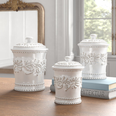 Arianda Earthenware Canister - Set of 3