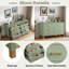 Commode 47,24 po avec 6 tiroirs, poignées en métal et pieds en bois-1749428619