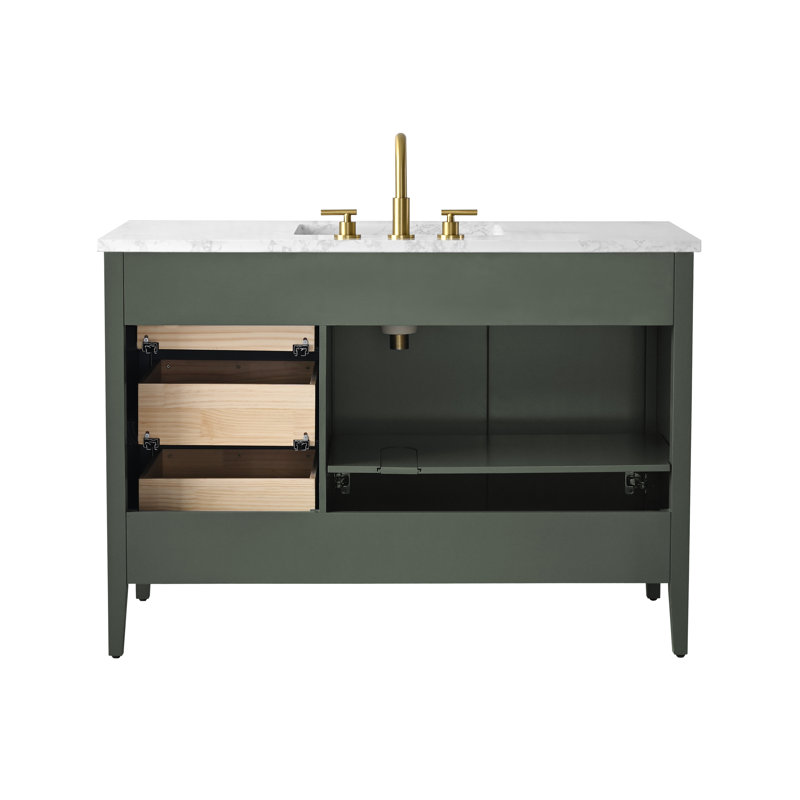 Emma 48" W Single Vanity, Vintage Green/Brushed Bronze