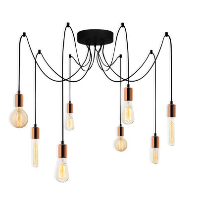 Lustre réglable en métal 8 lumières