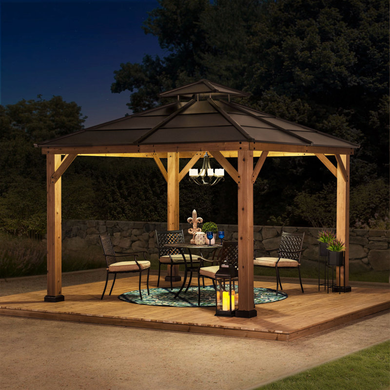 Aldercy 33.5m x 33.5m Pop Up Gazebo, Brown