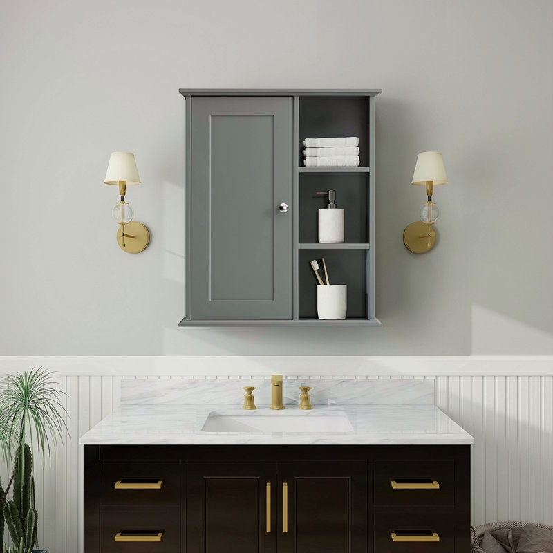 Armoire murale de salle de bain 23,6 po, Grey