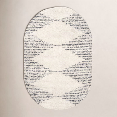 Carnahan Off White Charcoal Moroccan Shag Rug
