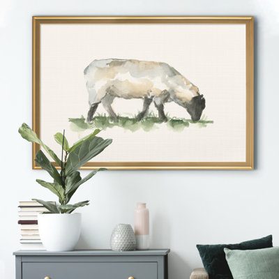 «Grazing Farm Animal III», peinture sur toile encadrée