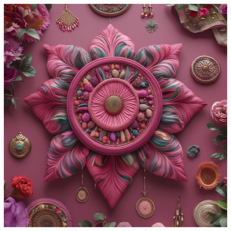 Édredon rose mandala floral, Lit simple