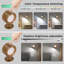  Appliques murales à DEL, appliques murales avec télécommande rechargeable à piles, 3 températures de couleur et lampe murale à intensité variable rotative à 360 ° pour le salon de la chambre à coucher (bois de noyer)-1713848715