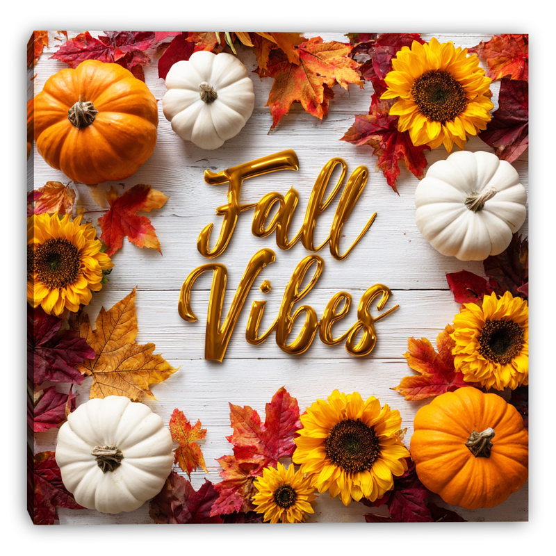 «Autumn Pumpkin Bliss», art mural sur toile tendue, H 20 po x l 20 po