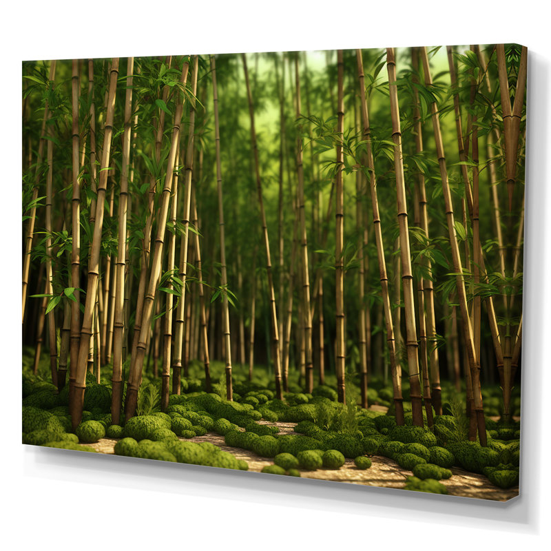 " Dynamic Light Bamboo Grove ", 12" H x 20" W x 1" D, Wrapped Canvas