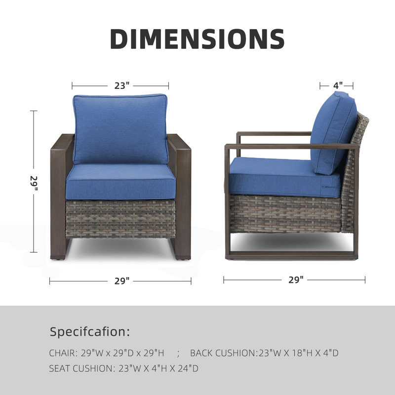 Suilmann Outdoor Lounge Chair, Blue, Gray