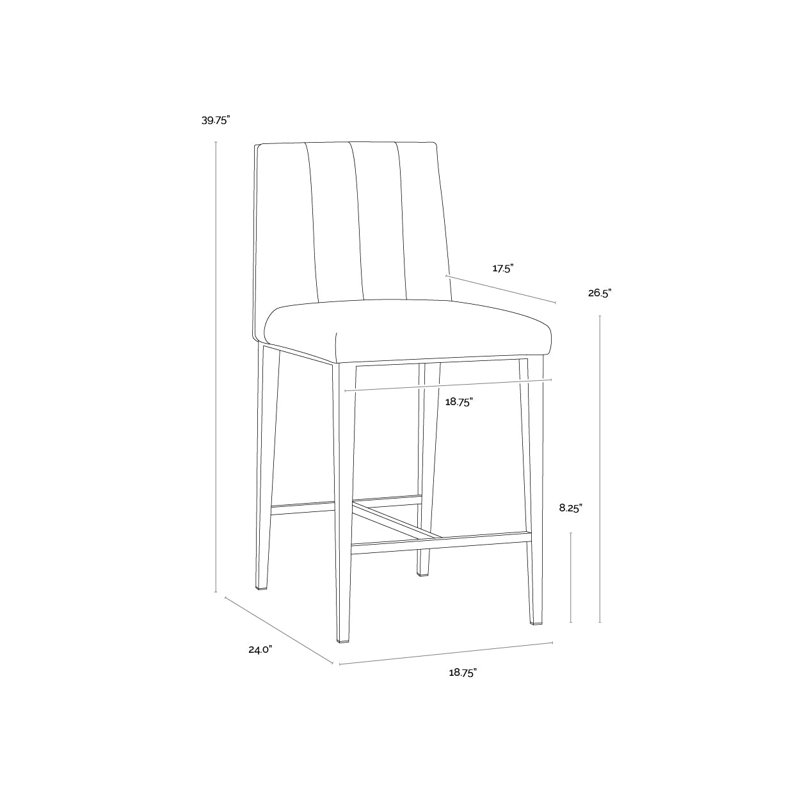 Wilbur Upholstered Stool with Metal Frame