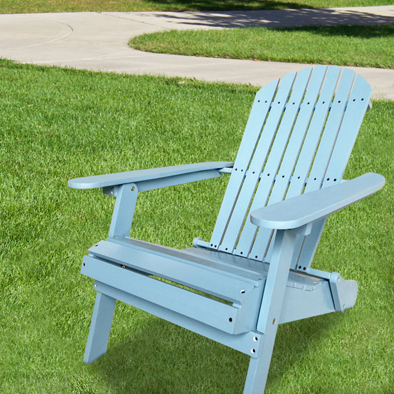 Chaise Adirondack pliante en bois massif Boisvert, Turquoise