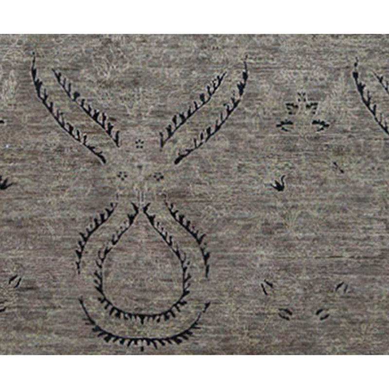 Wool Ikat Area Rug in Gray