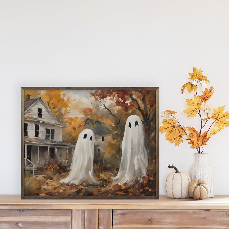 «Two Ghost Companions» sur bois, H 10 po x l 8 po