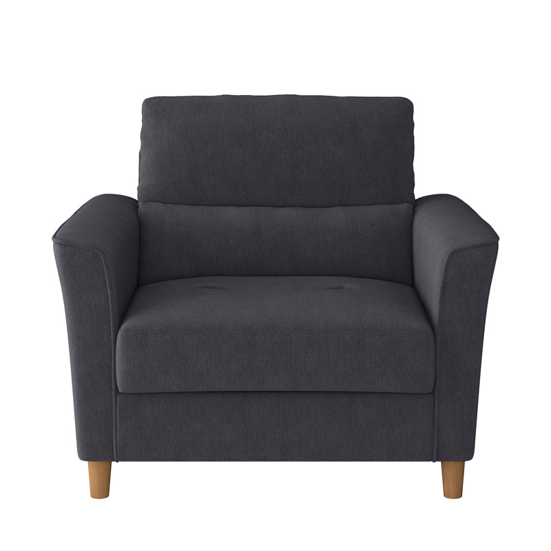 Fauteuil en polyester 35 po Alennah, Polyester 100 % gris foncé, H 36 po x l 43 po x P 31 po