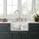 Whitehaus Collection Reversible Fireclay Kitchen Sink with Grid: Three Edge Frame, Plain Front Apron