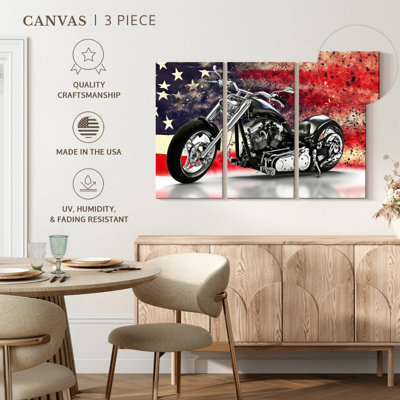 Drapeau américain Mehar et moto