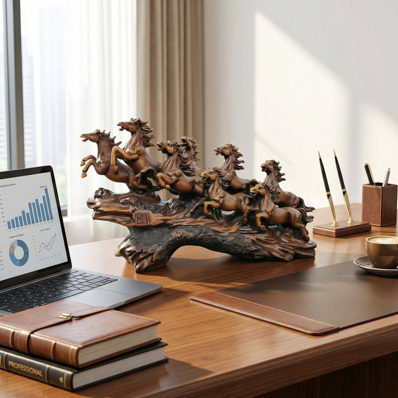 Resin Sculpture Eight Running Horses Statue