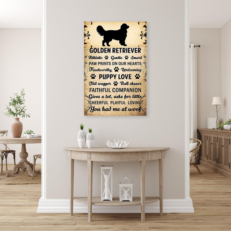 Impression sur toile Kymira Golden Retriever, H 20 po x l 16 po x P 1,25 po