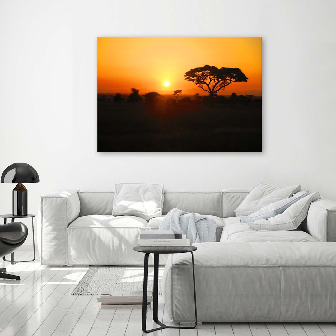 Leinwandbild Africa Tree Sunset