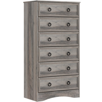 Breakwater Bay 52'' Tall 6 Drawer Dresser for Bedroom, Wood Chest of Drawers, Modern 6 Drawer Dresser with Large Dresser, Storage for Clothes, Vintage, for Living Room, Bedroom, Hallway