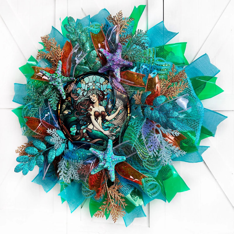 Couronne de sirène en faux vitrail