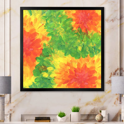 Rouge, orange, jaune, vert et abstrait - peinture