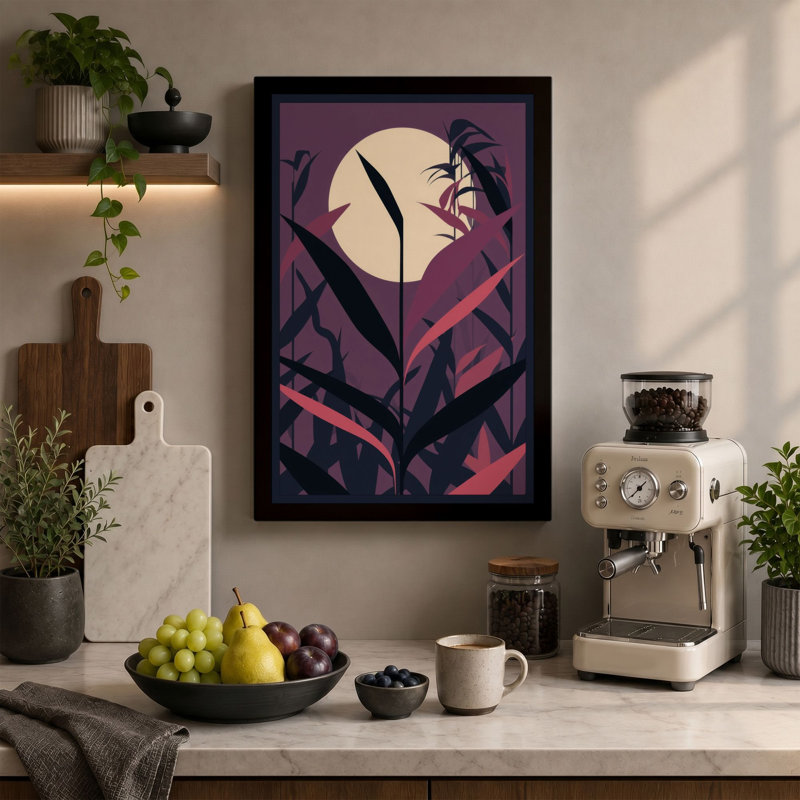 Lunar Silhouette Modern - Wrapped Canvas, 30x20 - 76.2 x 50.8 cm, Sage Border