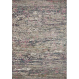 Machine Woven Polypropylene/Polyester Area Rug in Blue/Gray