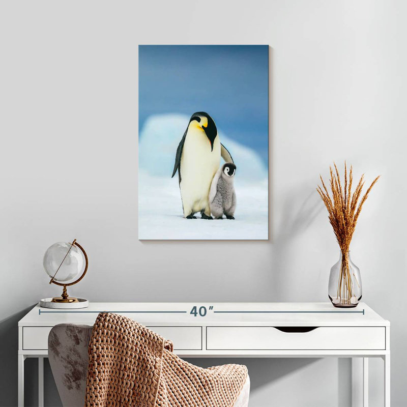 Brampt Mother And Baby Penguins, 24" H x 16" W