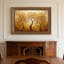 Art mural en toile noyer doré encadré pour le salon, la chambre à coucher, le bureau ou le vestibule - Décoration murale décorative avec arbres dorés-129337195-129337203