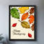 «Black Happy Vintage Thanksgiving Wall Art», impressions encadrées de style rétro-427847523