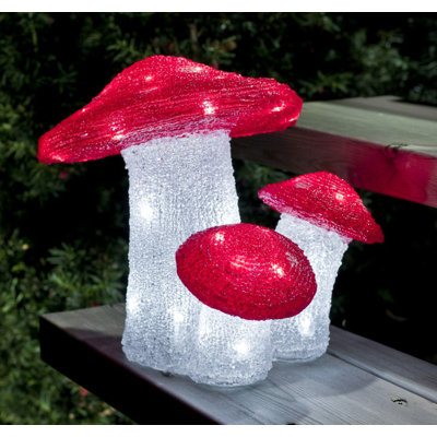 LED Acryl Fliegenpilz-Set