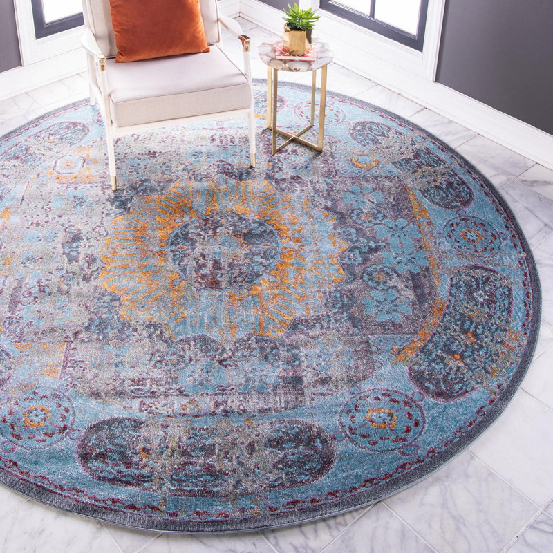 Folmar Oriental Indoor Rug, Round 8'