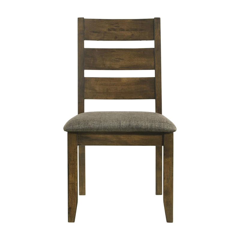 De 2 chaises de salle à manger avec sièges rembourrés, muscade noueuse, tissu brun, rectangulaire, confort de pièce, 19,25 2, coloris muscade, siège, brun, rectangulaire, hauteur 38 po,
