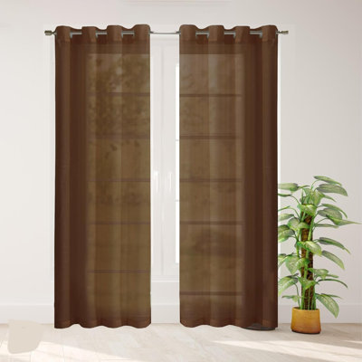 Solid Sheer Curtains for Living Room and Bedroom 110"W x 84"L Window Sheers Window Drapes
