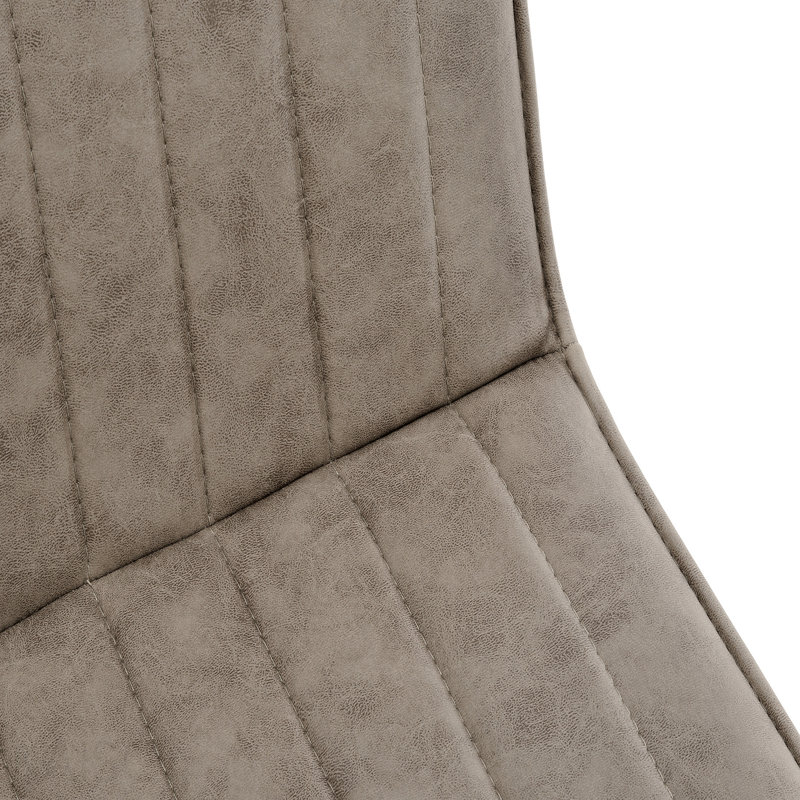 Chaise d'appoint de salle à manger - ensemble de 2, d'appoint, rembourrée, de cuisine, de salle à manger, de tissu brun, de métal noir, de style contemporain et moderne