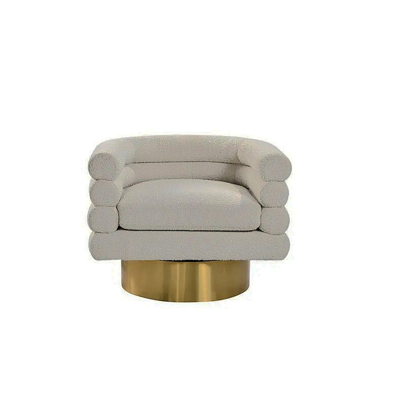 Fauteuil d'appoint pivotant Modern Boucle, Cream